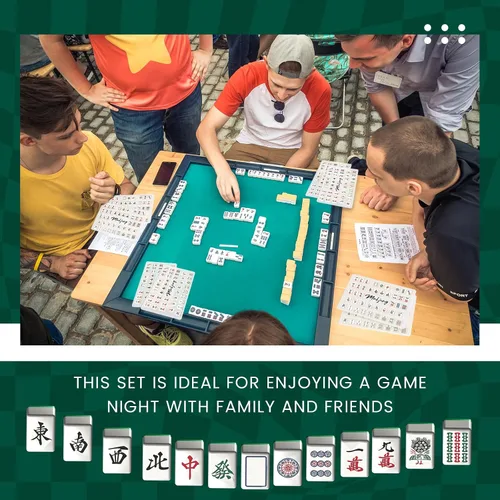 Vista 4 de Seenelling 4 tarjetas Mahjong Tile Shuffler, estilo clásico