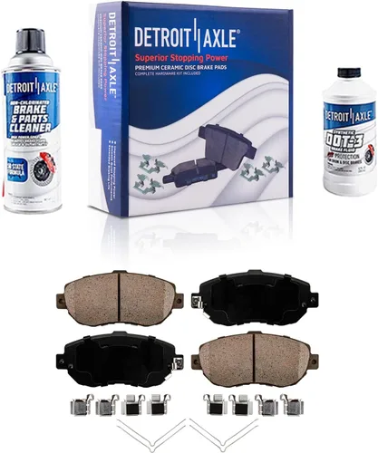 Vista 76 de Detroit Axle - Pastillas de freno para Ford F-150 99-03, 02 Lincoln Blackwood, Pastillas de freno de cerámica delanteras y traseras con repuesto