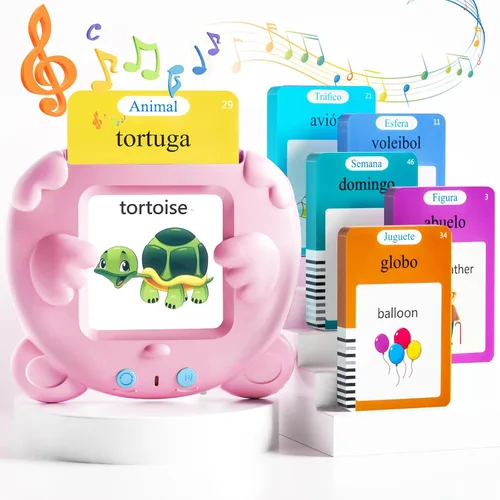 Vista 11 de Tarjetas didácticas parlantes en español e inglés para niños pequeños, 510 palabras de vista, juguetes de aprendizaje bilingüe para niños, juguetes