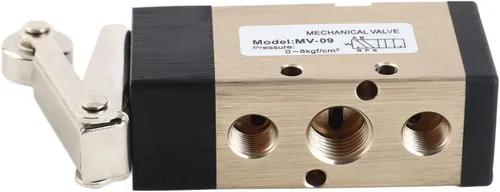 Vista 6 de Válvula neumática de tracción manual de 2 posiciones de 5 vías Puerto PT Tipo de rodillo de aleación de aluminio Válvula de control de aire