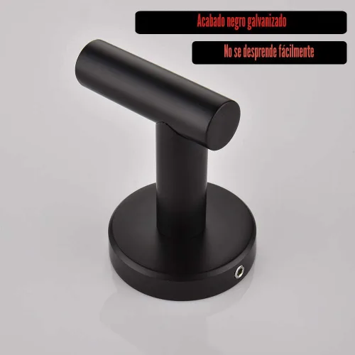 Vista 8 de JQK TH100-PB-P2 - Gancho negro para toallas de baño, cocina, garaje, montaje en la pared (paquete de 2), acero inoxidable 304 negro mate, TH100-PB-P2
