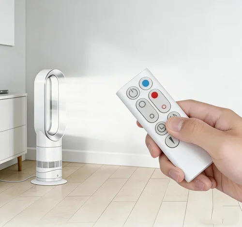 Vista 6 de Control remoto del ventilador de repuesto compatible con Dyson AM09 Hot + Cool Heater Tower Fan 966538-01 Color blanco
