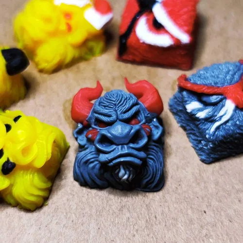 Vista 2 de Home-Organizer Tech Bull Head Keycap Personalidad Resina Keycap OEM/R4 Altura hecha a mano Keycap Adecuado para interruptor MX, Delicado Mano