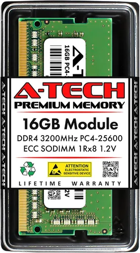 Vista 22 de A-Tech 4GB DDR4 2133MHz PC4-17000 ECC SODIMM 1Rx8 Rango único 1.2V 260-Pin Módulo de actualización de memoria RAM para Microserver, estación