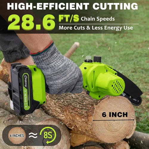 Vista 2 de CEEPUY Mini Motosierra Inalámbrica, [2025 Mejorada] Sierra Eléctrica Regalos para Hombres Papá Esposo Jardinero, Gadgets Geniales para Hombres 2025