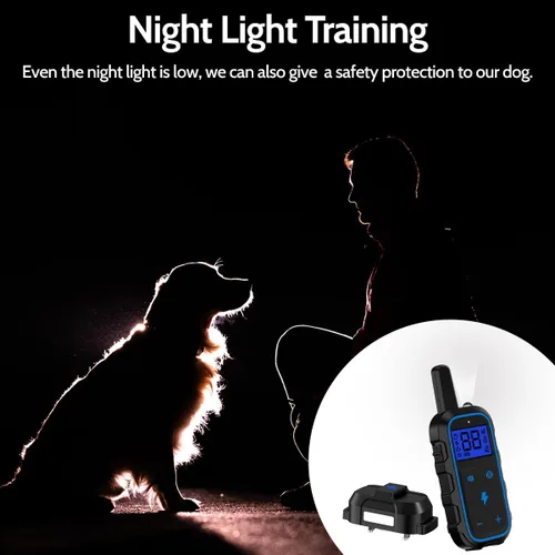 Vista 6 de Collar eléctrico de entrenamiento para perros con 4 modos de entrenamiento y control remoto recargable, rango impermeable de 3300 pies para perros