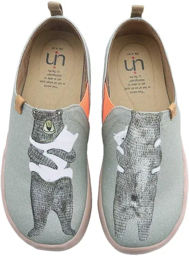 Vista 42 de UIN Zapatos de viaje para caminar para hombre, sin cordones, de lona, informales, ligeros, cómodos y modernos, diseño de perritos felices Ahhhhh