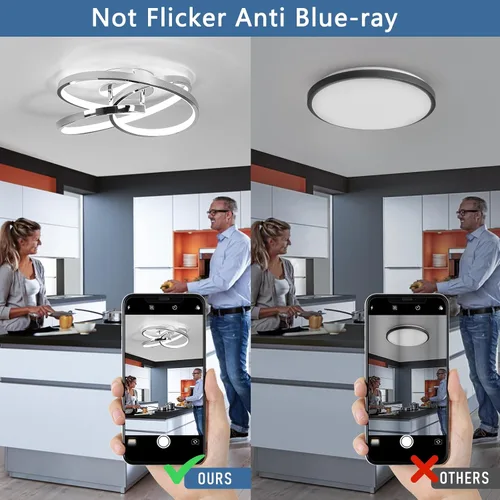 Vista 3 de Lámparas de Techo LED, 36W Lámpara de Techo LED Moderna de Montaje al Ras, Blanco Frío 6000K Luces de Techo Cercanas al Techo para Pasillo