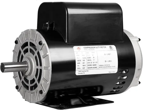 Vista 6 de 2 HP SPL 3450 RPM, 56 marcos, 120/240 V, 15/7.5 amperios, eje de 5/8", motor de compresor de aire NEMA monofásico - EM-02