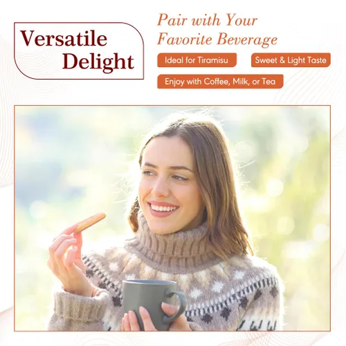 Vista 3 de Piacelli Sovaiardi Ladyfingers horneados tradicionalmente hechos de ingredientes naturales – Dedos de esponja para tiramisú – Dedos de mariquita