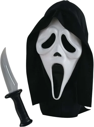 Vista 4 de Máscara de Scream de Fun World y cuchillo de terror