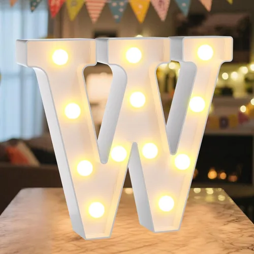 Vista 23 de Letrero LED de Marquee con Letras Iluminadas - Letras Iluminadas del Alfabeto para Cumpleaños, Graduación, Decoración de Pared y Mesa en Bares
