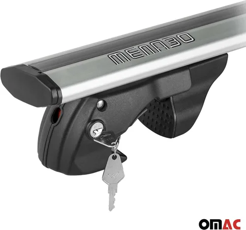Vista 8 de OMAC Barras transversales de aluminio para VW Touareg 2004-2006, 2 unidades, antirrobo para viajes, kayak, canoa, surf, esquí, snowboard, camping
