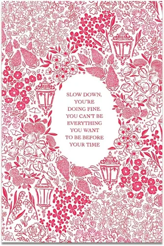Vista 43 de Arte de pared "Slow Down You’re Doing Fine" Retro Minimalista Motivacional Cita Musical Póster Inspirador Letras de Canciones de Media Siglo en Tela