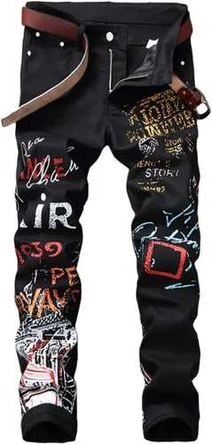 Vista 8 de Enrica Pantalones vaqueros estampados casuales para hombre