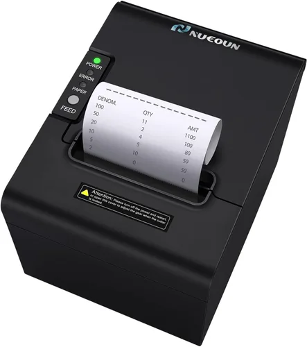 Vista 2 de NUCOUN Máquina mezclada plata del contador del dinero de la denominación VC-7 y impresora térmica del recibo VCP-80 262.5 ft m