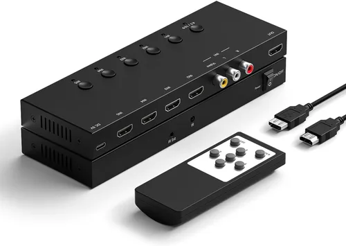 Vista 11 de Y.D.F Convertidor selector HDMI 2.0+ 1 RCA a HDMI (2 en 1 con extractor de audio) compatible con conmutación 4:3/16:9, 2.0ch/5.1ch y ARC para N64