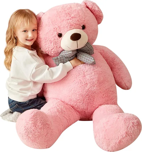 Vista 12 de IKASA Oso de Peluche Gigante Animal de Peluche Juguete de Felpa, 47 pulgadas Grande Lindo Jumbo Juguetes Suaves, Enorme Gran Esponjoso Gordo Negro