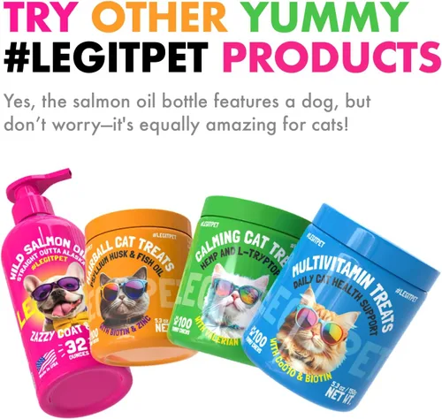 Vista 8 de LEGITPET Golosinas probióticas para gatos con prebióticos – Apoyo digestivo masticables suaves con calabaza y papaya – Apoya la salud intestinal