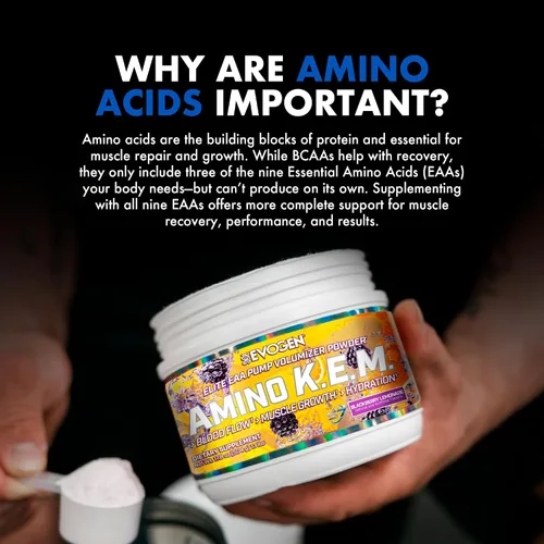 Vista 7 de Evogen Amino K.E.M. - Volumizador de Bomba en Polvo EAA y BCAA Suplemento de Aminoácidos BCAA para Flujo Sanguíneo, Crecimiento Muscular e