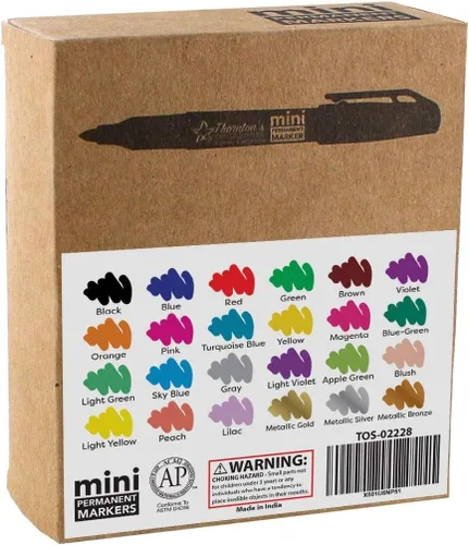 Vista 7 de Thornton's Office Supplies Mini marcadores permanentes que funcionan en plástico, madera, piedra, metal y vidrio para niños y adultos, garabatos
