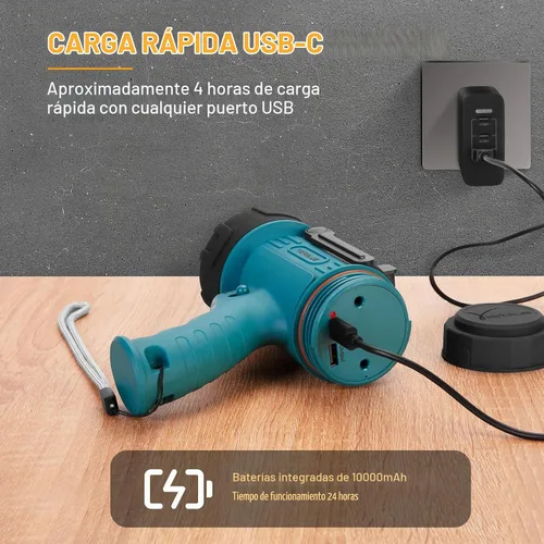 Vista 5 de YIERBLUE Linterna recargable del foco 2000,000 impermeable del lumen IP67