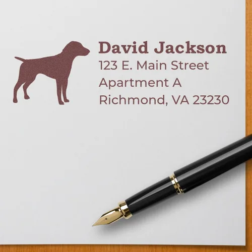 Vista 116 de Airedale Terrier Address Stamp, Custom Airedale Terrier Hand Stamp for Dog Lovers, Duo Rubber Return Address for Pet Owners Montaje manual Duo