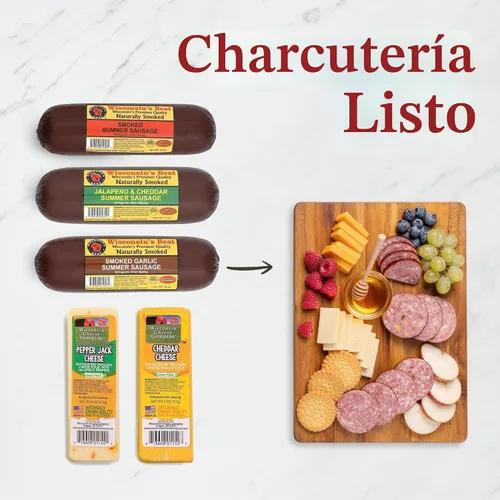 Vista 5 de Wisconsin's Best & Wisconsin Cheese Company Cesta de Regalo premium de muestras