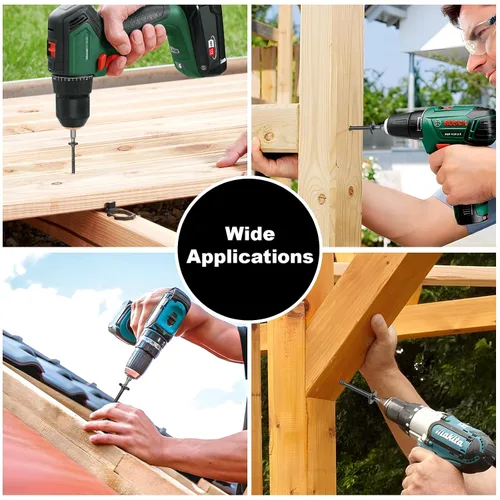 Vista 6 de FMhotu 100 Tornillos para Madera Negros con Cabeza de Estrella de 2-7/8 Pulgadas - Tornillos Resistentes al Óxido para Terrazas de Madera