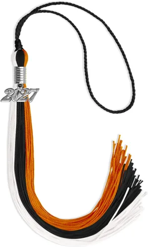 Vista 98 de Endea Graduation Borla de triple color con gota de fecha plateada (negro/dorado/granate, 2020)