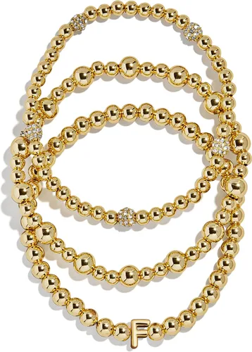 Vista 49 de BaubleBar Juego de pulsera Pisa para mujer, tres pulseras de cuentas chapadas en oro, joyería de moda, regalo de moda