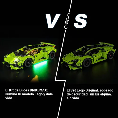 Vista 8 de BRIKSMAX Kit de iluminación LED para LEGO Lamborghini Huracán Tecnica – Compatible con Lego 42161 Technic Car Building Set– No incluye Lego Set