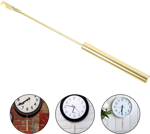 Vista 8 de VOSAREA Reloj de pared unisex con péndulo, dorado, pantalla analógica, 12 pulgadas de diámetro