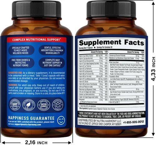 Vista 3 de Glicinato de magnesio 240 cápsulas y multivitaminas para hombres