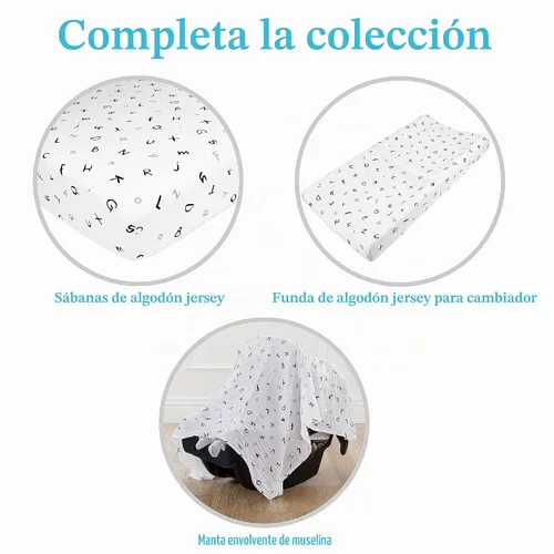 Vista 4 de American Baby Company - Sábana bajera de algodón 100% natural para colchón de cuna o cambiador