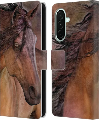 Vista 21 de Head Case Designs Officially Licensed Laurie Prindle A Morgan Christmas Western Stallion Leather Wallet Case Compatible with Samsung Galaxy A07 4G