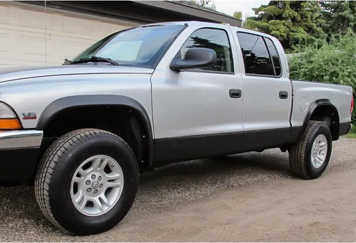 Vista 4 de Juego de guardabarros negros de estilo de fábrica, resistentes, lisos para Dodge Dakota 97-04