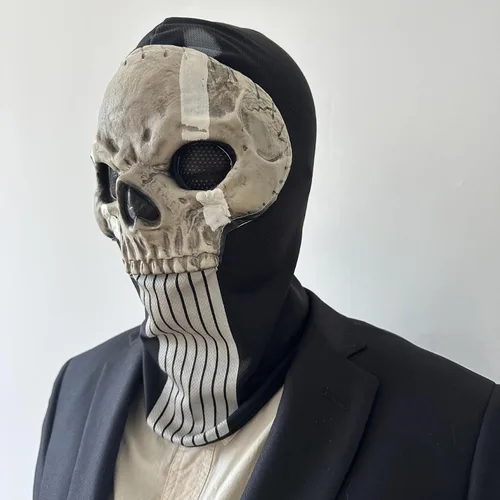 Vista 3 de Pasamontañas fantasma, máscara de esquí de esqueleto, disfraz de Halloween para cosplay, Ghost Cod MW2, máscaras de calavera a prueba de viento