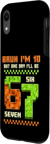 Vista 2 de Bruh I'm 10 But One-Day I'll Be 67 Retro 10th Birthday Kids Case for iPhone XR