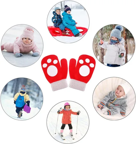 Vista 6 de Guantes para niños, guantes elásticos mágicos, 8 pares, antideslizantes para niños, guantes de invierno de punto para niños y niñas