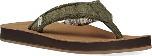Vista 7 de Sanuk Fraid Not Flip-Flop para hombre Negro/Bronceado
