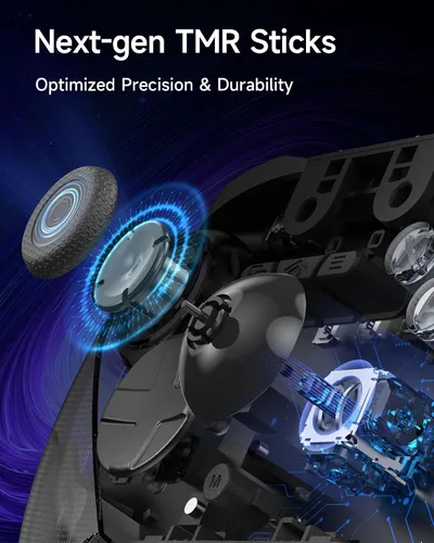 Vista 2 de EasySMX D10 Wireless Game Controller TMR Anti-Drift Joysticks, Dual-Mode Triggers, 1000Hz Polling, Mechanical Buttons, RGB Bluetooth Gamepad for