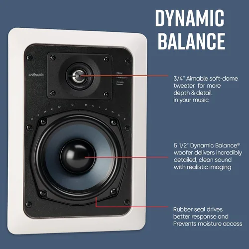Vista 2 de Polk Audio RC55i altavoz de pared de dos vías (dos unidades, color blanco) Blanco