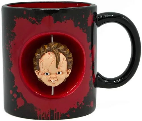 Vista 9 de Silver Buffalo Chucky Friends Til The End Scary - Taza de cerámica, 20 onzas