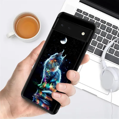 Vista 1809 de Compatible con Google Pixel 4A 5G Mobile Case Creative Acrylic Panel trasero Silicona Protección Grip especialmente diseñado para Google Pixel 4A 5G