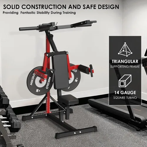 Vista 7 de Máquina de prensa de deltoides y hombro Mikolo, máquina de elevación lateral con asiento y respaldo ajustables, máquina de cuerpo superior