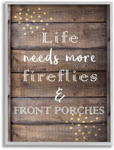 Vista 9 de Stupell Industries Fireflies Country Life Home - Letreros y placas con textura de madera, multicolor