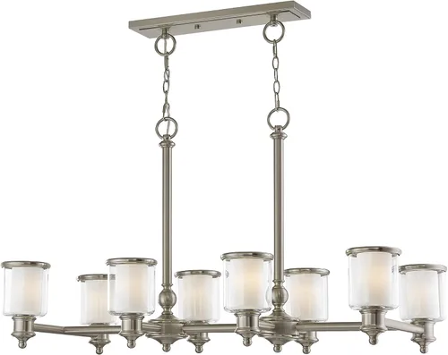 Vista 5 de Livex Lighting 40208-91 - Lámpara de araña lineal de transición con ocho luces de Middlebush Collection en Pwt, Nckl, B/S, Slvr. acabado, 41.75