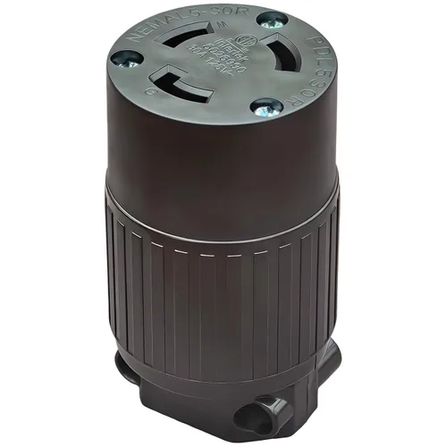 Vista 4 de Nema L5-30R - Conector de bloqueo, 30 amperios, 125 voltios, 2 polos, conexión a tierra de 3 cables, adaptador de bloqueo giratorio del generador