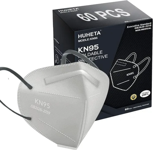 Vista 8 de HUHETA KN95 Mask, 5 Ply Protective Dispoasable Masks Filter Efficiency≥95%